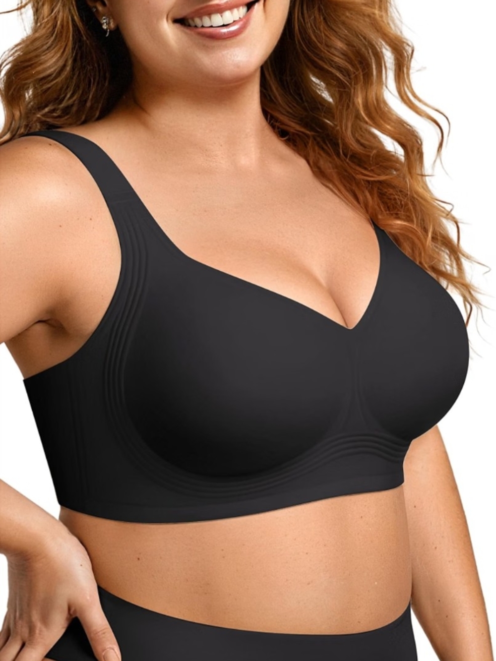 OEAK 4-Layer 360° Jelly Band Full Coverage Bra Black 2XL Like New